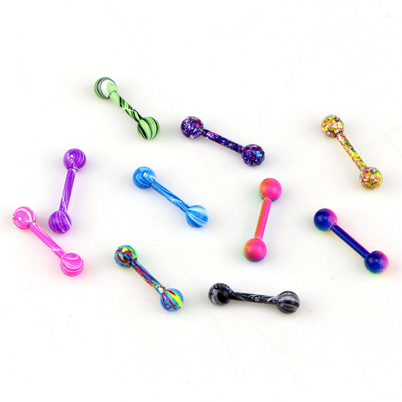 10PCs Ear Cartilage Tragus Piercings Jewelry Mens Womens 16G 6mm Labret Studs For Lobe Tragus Piersing Ear Plugs Barbell