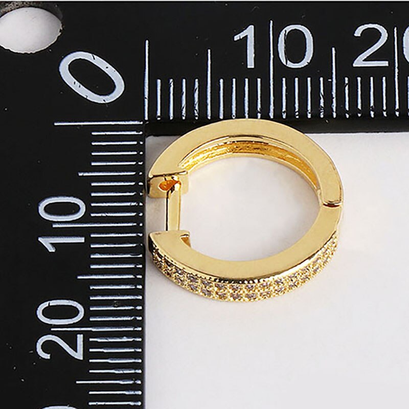 ZHINI Gold Ear Clip Small Earrings for Women Luxury Crystal Zircon Stud Earring ar Cuff Jewelry Party