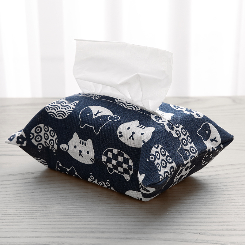 Bomull och linne silkespapper täcka påse täcka bomull och linne enkel liten färsk katt tissue box restaurang vardagsrum hushållspapper