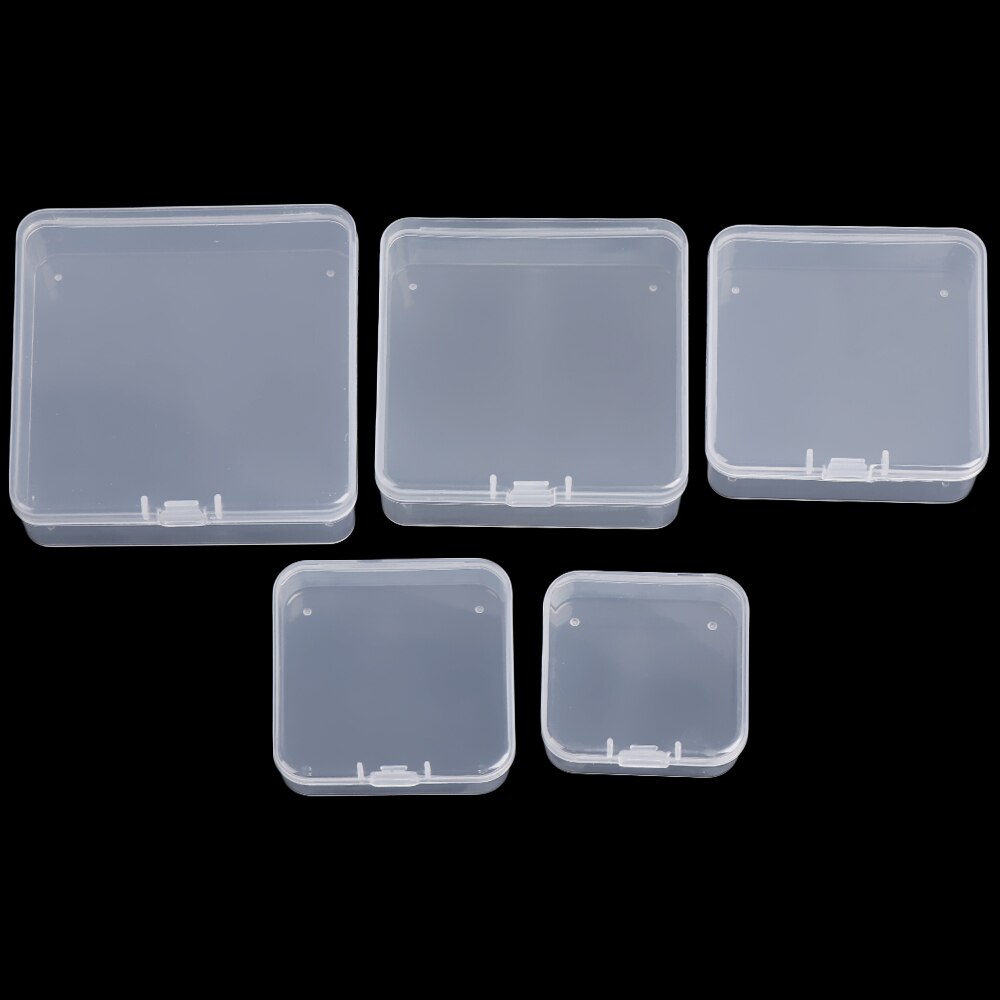 9Sizes Small Plastic Square Transparent Storage Box Items Sundries Organizer Case Jewelry Beads Container Tools Accessories Box