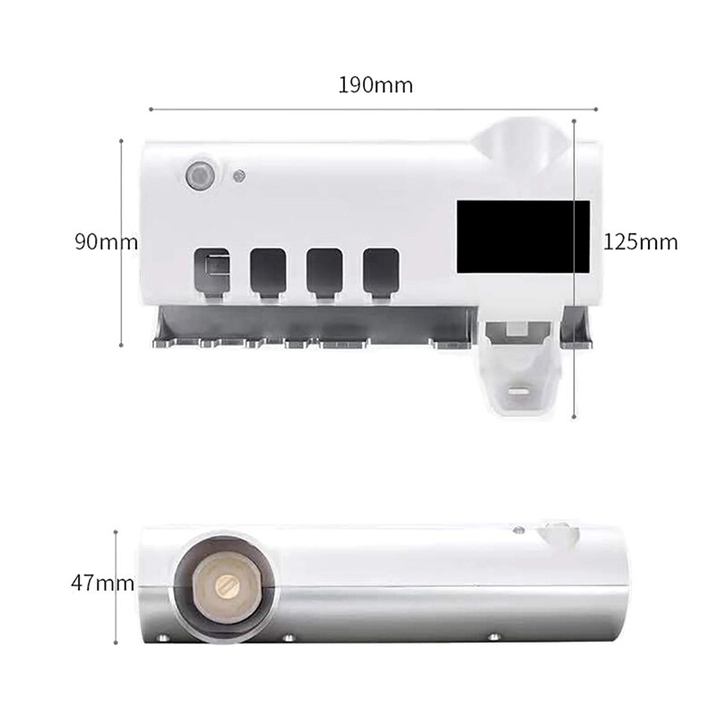 UV Light Toothbrush Automatic Toothpaste Dispenser Sterilizer Toothbrush Holder Cleaner