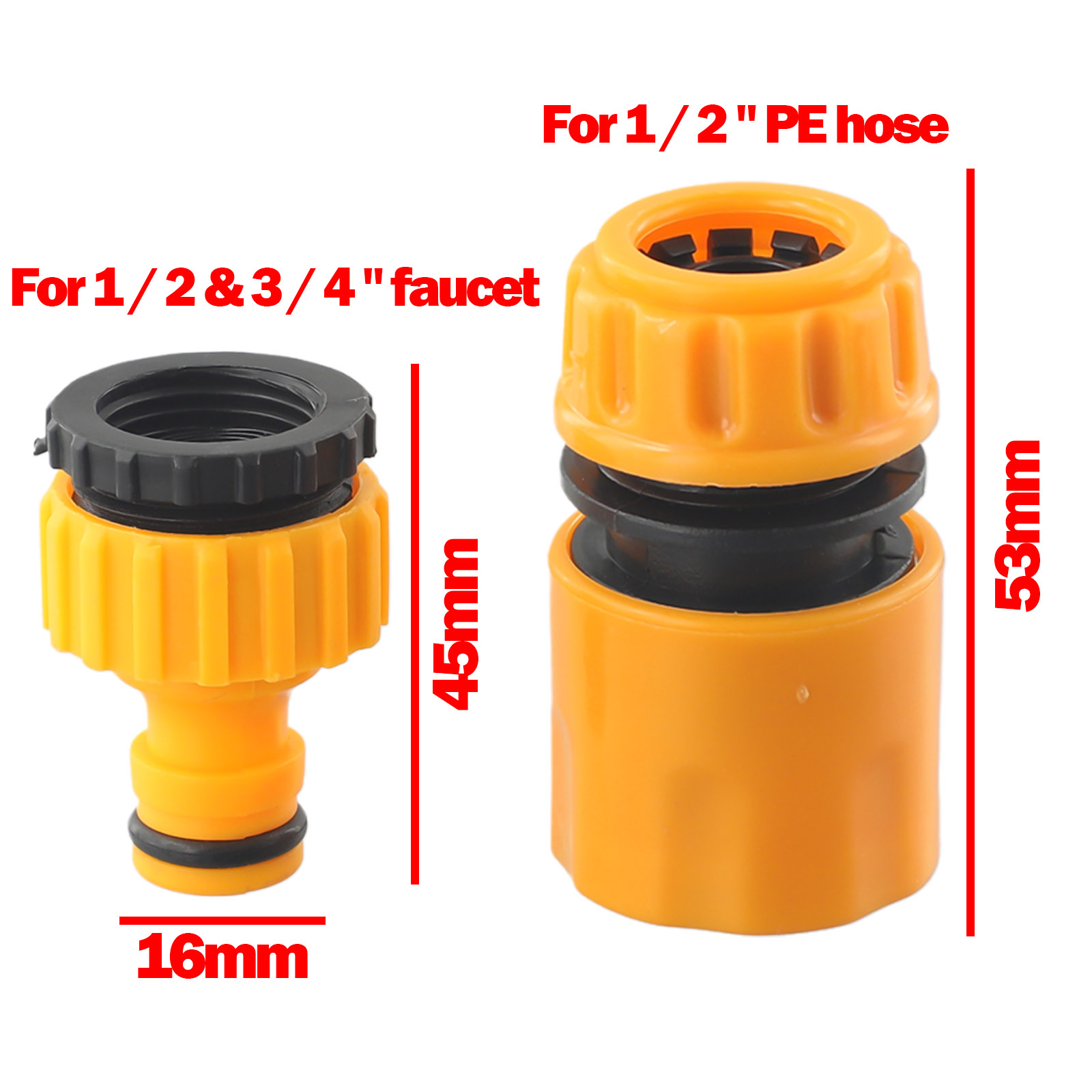 10 Stuks Slang Kraan Snelkoppeling 3/4 & 1/2 Inch Graden Slang Waterkraan Schroefdraad Connector Kraan Adapter Voor tuinirrigatie