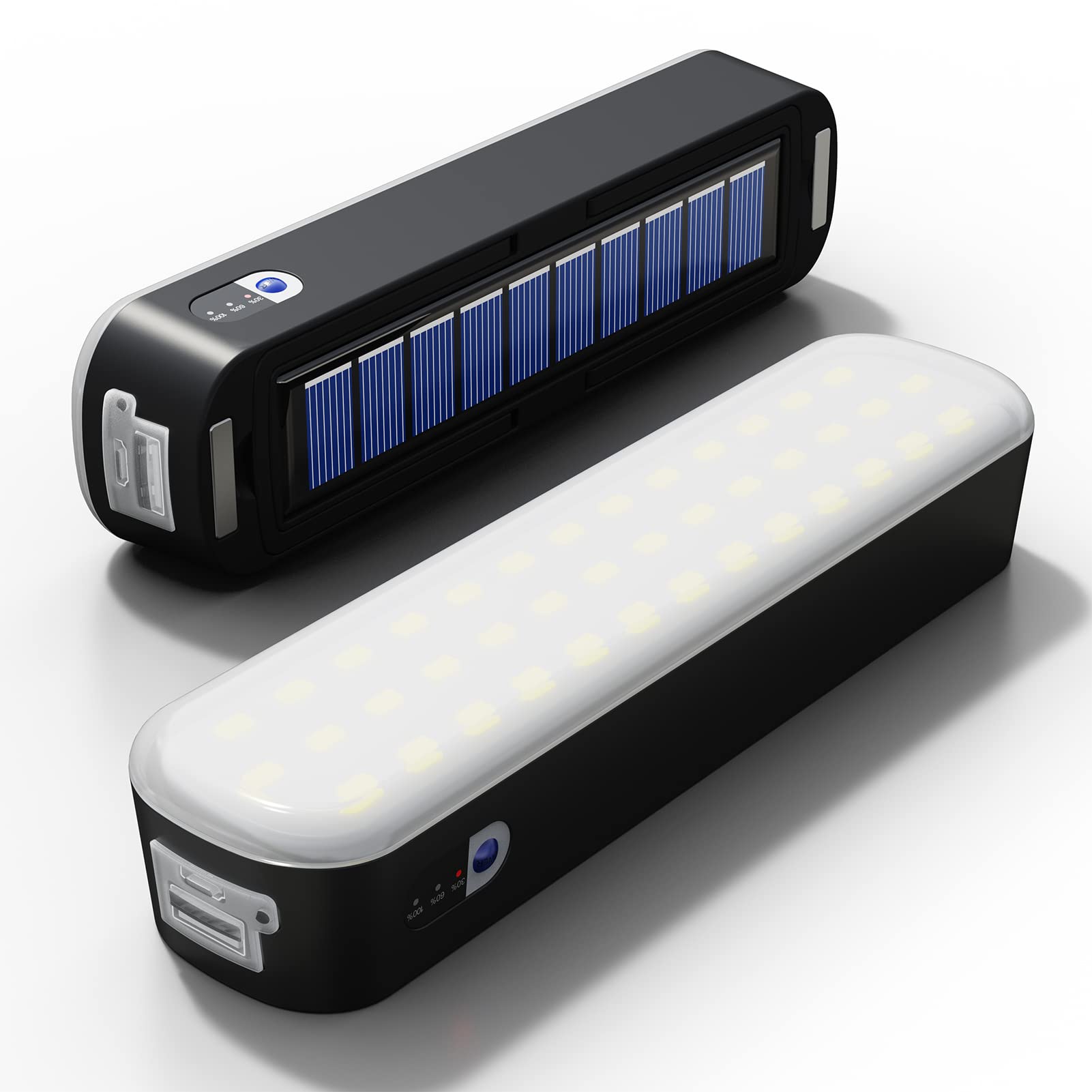 Lanterne de camping solaire aste, batterie externe 4800mAh, 3 modes d'éclairage, lanterne LED avec aimant, lumière de tente, lampe de travail injuste, garage: Black