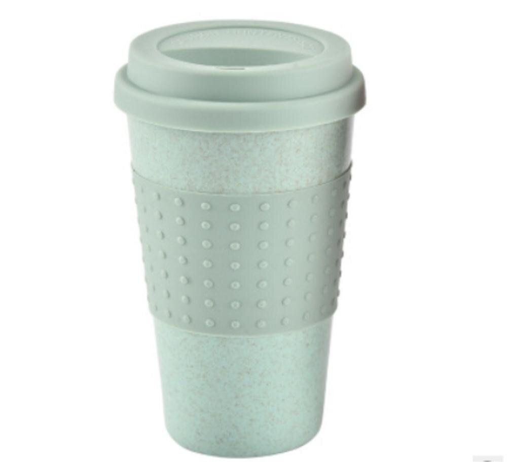 Reusable Bamboo Fibre Ecoffee Cups Eco Friendly Travel Coffee Mugs 8oz 12oz 14oz: Green