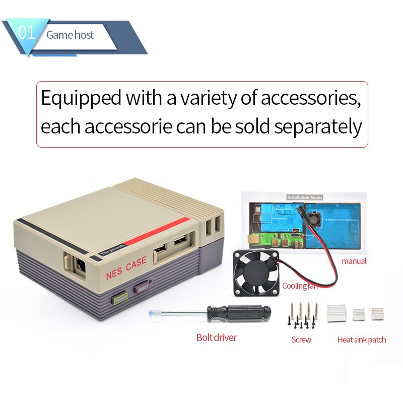 Raspberry Pi 3 B+ NESPI Style Case Enclosure with Fan & Heatsinks Raspberry Pi 3 Model B+ 3B