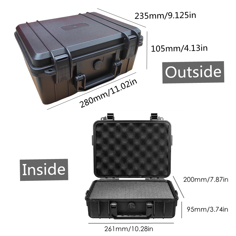 Tool Box ABS Plastic Equipment Case Pelican Case Toolbox for Mechanics Waterproof Hard Case Suitcase Tools Storage Box: Silver