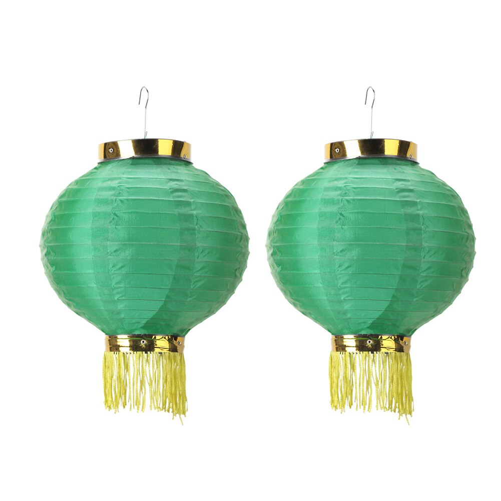 2 Stuks Ronde Lantaarn Chinese Licht Ballen Voor Bruiloft Verjaardag Decor Ambachtelijke Diy Opknoping Lantaarn Jaar Party decor: Green 2pcs 25cm