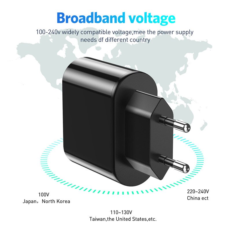 schnell aufladen QC 4,0 3,0 PD Ladegerät 18W Dual USB Typ C Kabel Schnelle Ladegerät für iPhone 11 Xiaomi telefon Energie EU Ladegerät