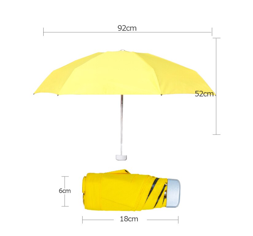 The Ultralight five-fold Umbrella UV Folding Umbrella Sunny Rain Dual Pocket Sun Umbrella Sun Umbrella