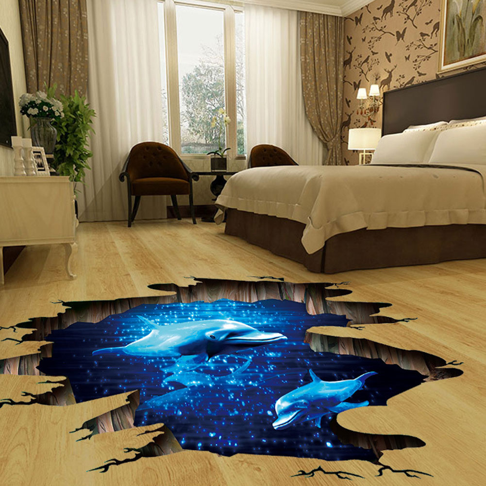 Søte delfiner hav sjø dårlig vegg klistremerker 3d veggmalerier vinyl kunst dekaler