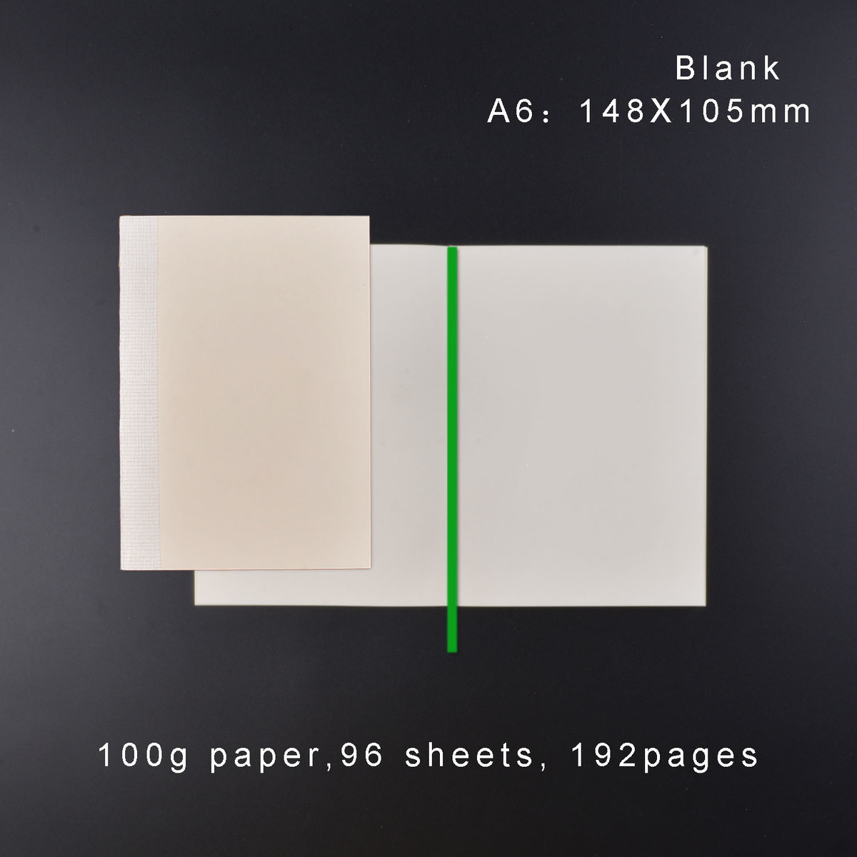 100g papir notesbog blank grundlæggende journal 88 ark planlæggerindsats mejeri refill til  a5 a6 størrelse hobo originalt fætteromslag: A6 tomme
