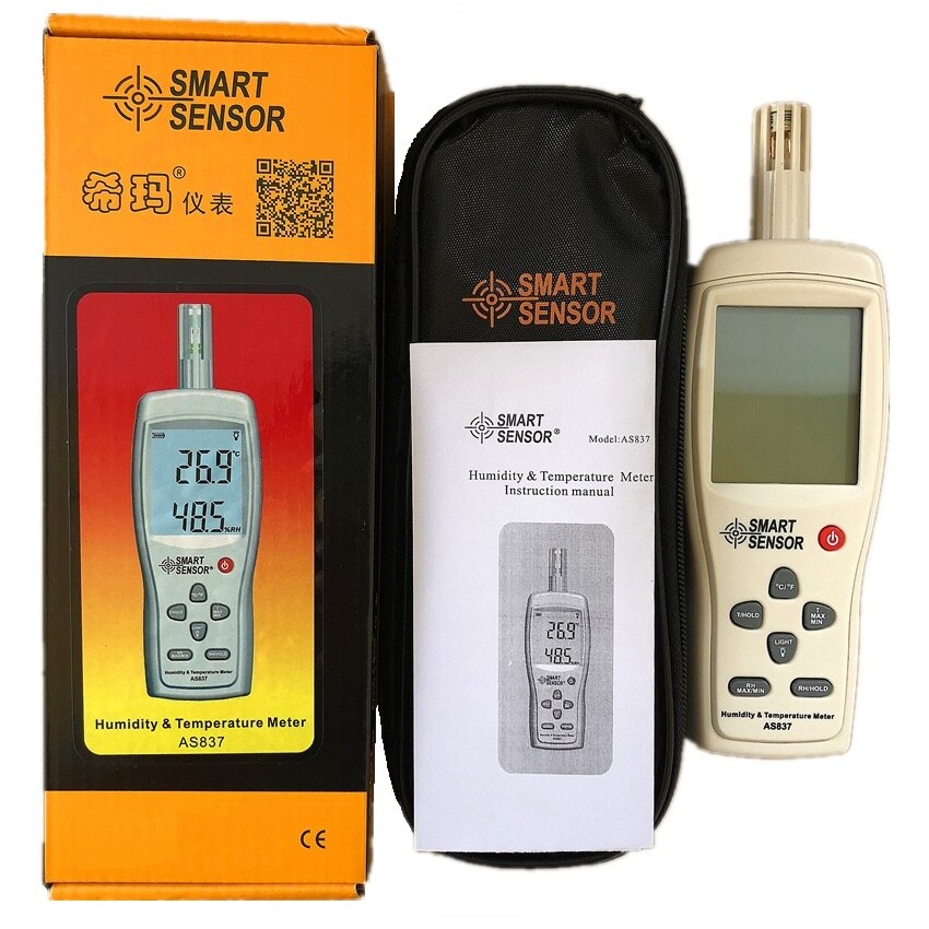 Smartsensor  som837 fuktighets temperaturmåler digital hygrometer fuktighetsmåler måler temperatur fuktighetssensor  -10 ~ 50c 5% ~ 98%