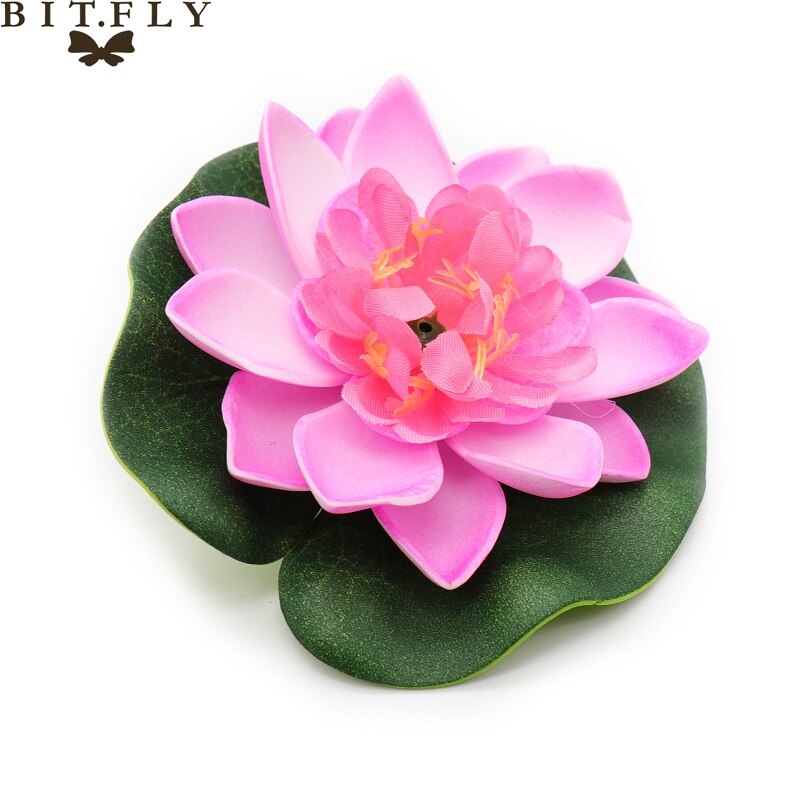 5PCS Artificial Lotus Water Lily Floating Flower Pond Tank Plant leaf Ornament 10cm Home Wedding Garden Pond Pool Decoration: pink