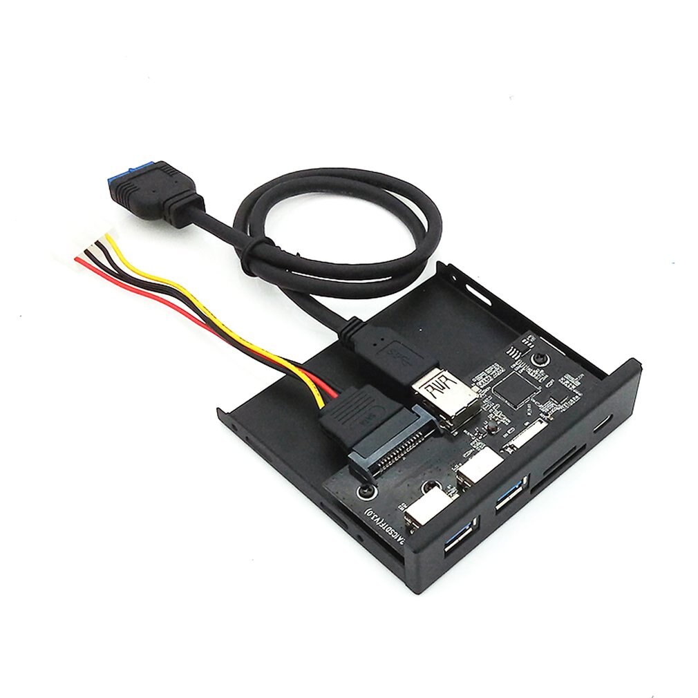 33S50-RTK 3 In 1 Kaartlezer Usb 3.0 Voorpaneel Media Type-C Dual Usb 3.0 Port Hub Dashboard pc Voorpaneel Met Power Kabel