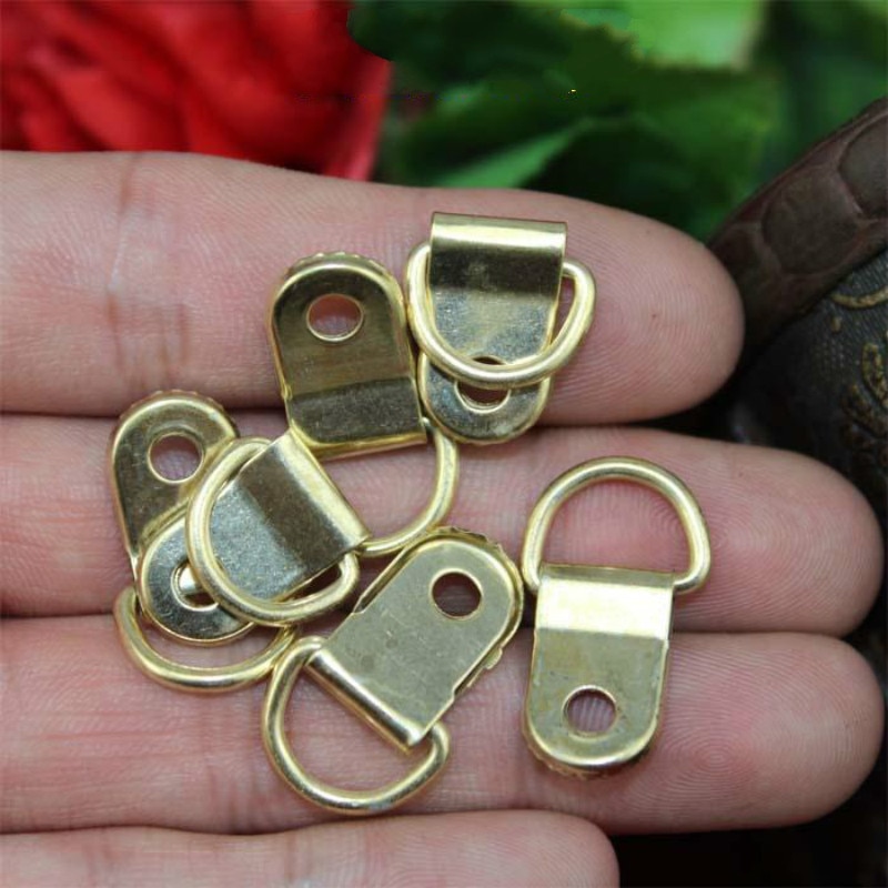 Golden Mini Picture Hangers Round Ring Furniture Hardware Decorative Wall Hangers Hooks Poster Picture Frame Hook Hanger Hanging