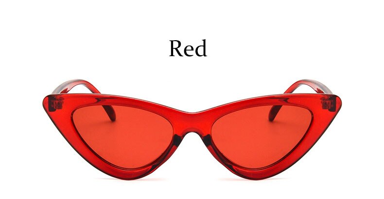 Cat Eye Sunglasses Women Vintage small glasses woman mirror Sunglasses Female Brand Retro: Red