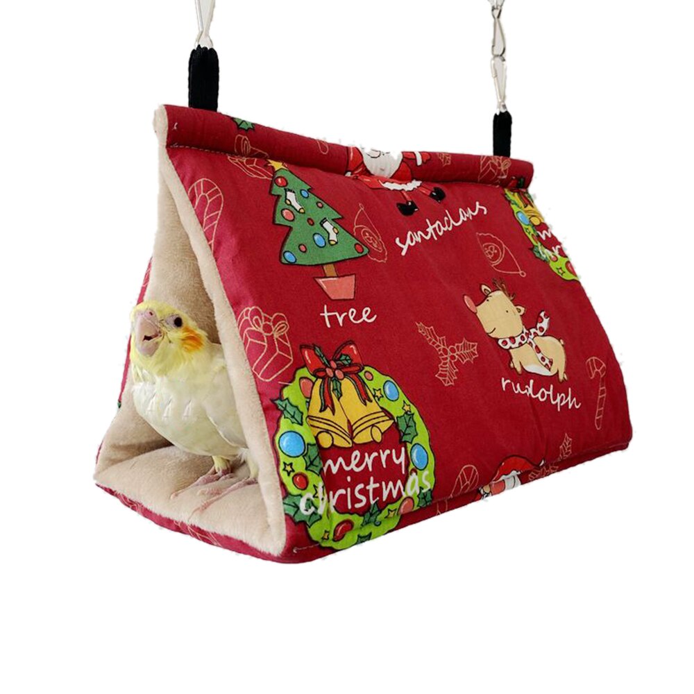 Plush Bird Hanging Cave Cage Parrot Nest Hammock Hanging Cage Warm Winter Birds Cage Bed Toys Hamster House: 6 / L