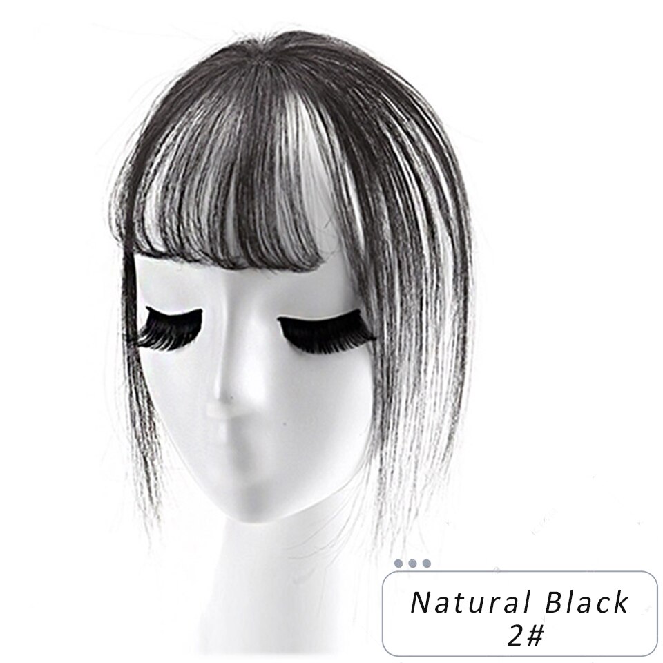 Weilai sort lysebrun clip on pandehår hårstykker til kvinder pandehår clip in hair extensions syntetisk højtemperatur fiber: 2