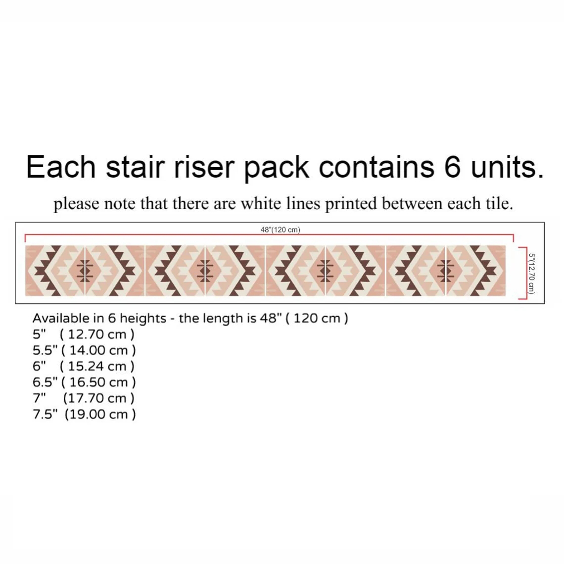 Vinyl Stair Stickers Mural for Stairs Decoration PVC Removable Self Adhesive 3D Sticker Decals 19x120cmx6pcs: 2021TS002-1 / 14cmx120cmx6pcs