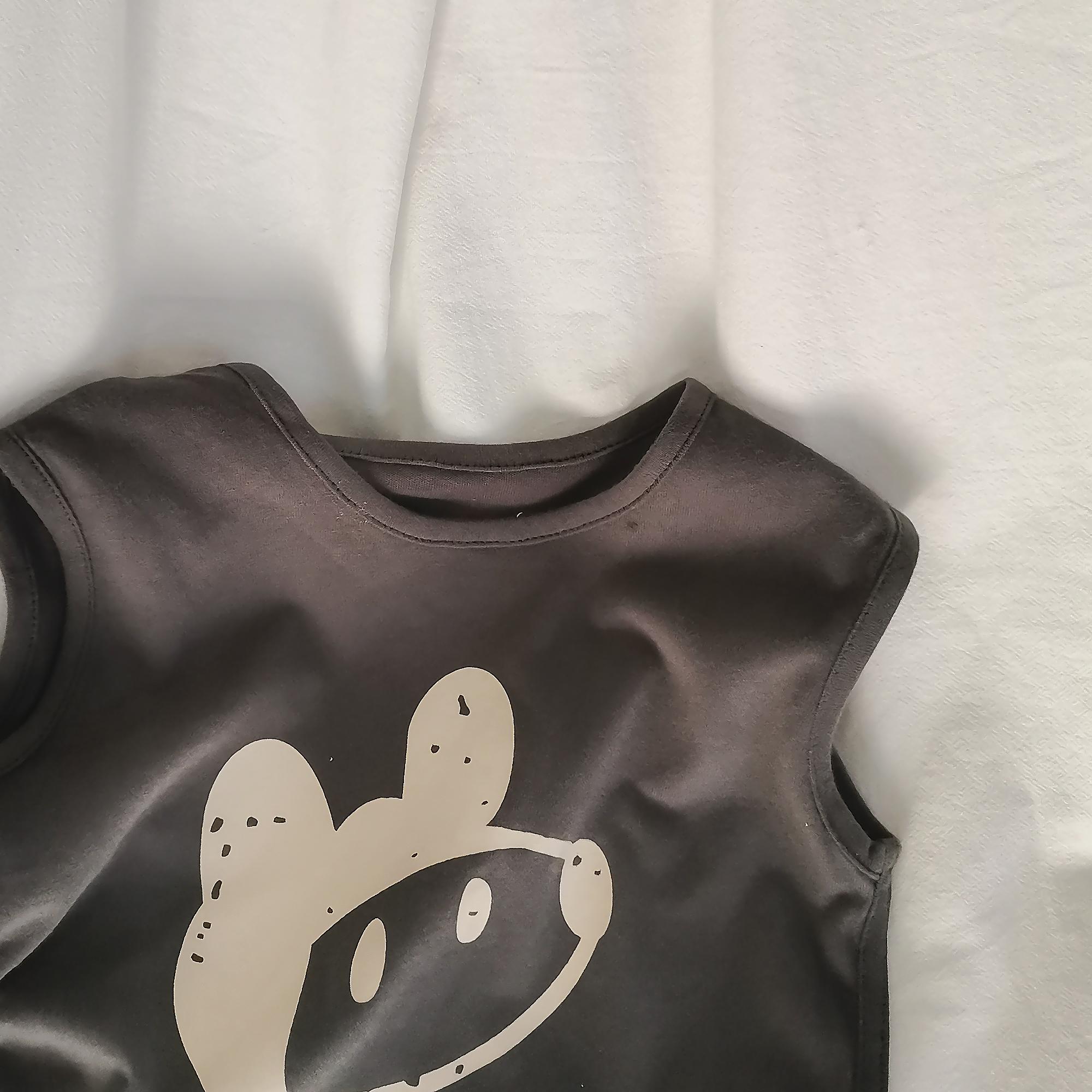 T-shirt sans manches pour bébés, garçons et filles coréens, gilet imprimé, P4333, été