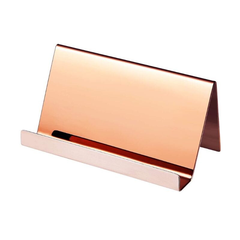 High-end rustfrit stål firmanavn kortholder display stand rack desktop bord arrangør 2 farver: Sgd