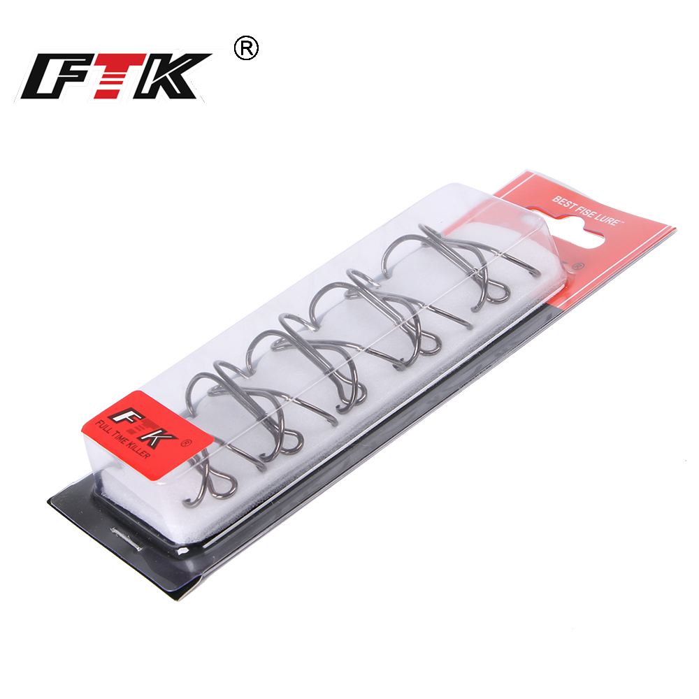 FTK 10-20pcs Double Hook Frog Lure Fishing High Carbon Steel Hook 3/0-6# Fly Tying Worm Silicone Bait Double Fishing Hook