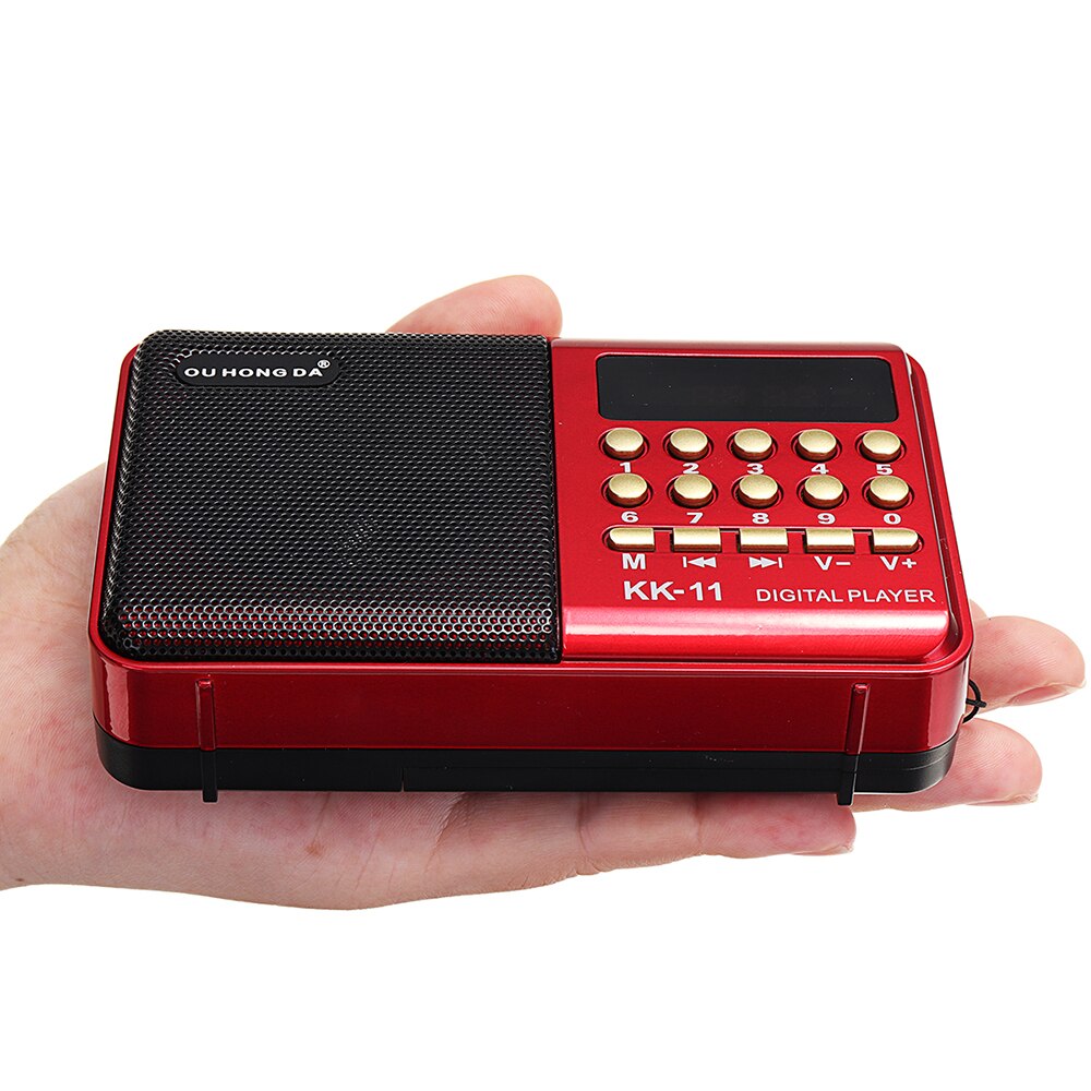 Fm-radio-lautsprecher, tragbarer digitaler fm-usb-tf-lautsprecher für  mp3 wiedergabegeräte, wiederaufladbarer akku, mini-tragbares radio