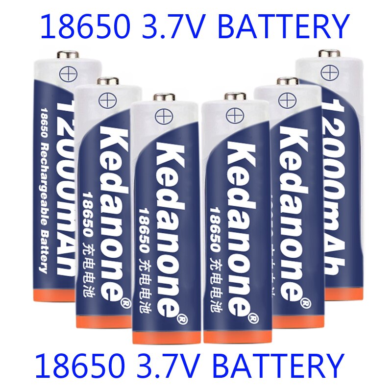 Wiederaufladbarer 18650- zellen-akku 18650 3.7v mah kapazität (li-ionen 12000 für taschenlampen