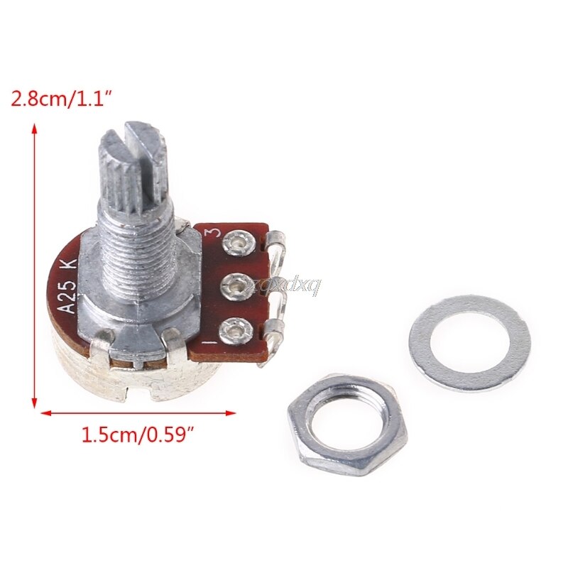 A25K Electric Bass Guitar Potentiometer Pot Effect Pedal 18mm Shaft Parts