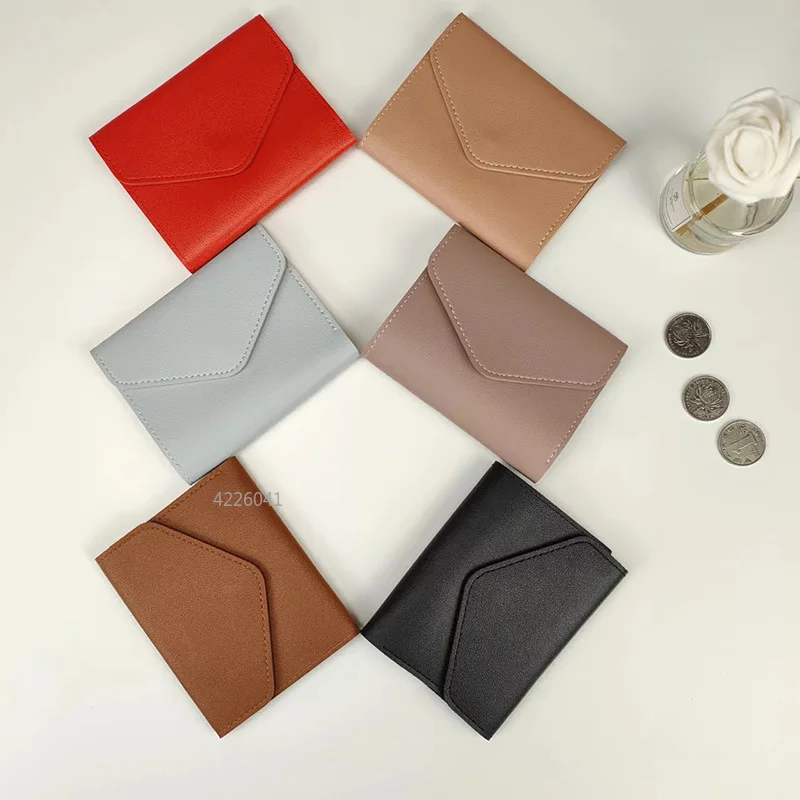 Cute Wallets for Women Small Hasp Girl Credit Card Holder for PU Leather Coin Purse Female Wallet Short Purses for Women