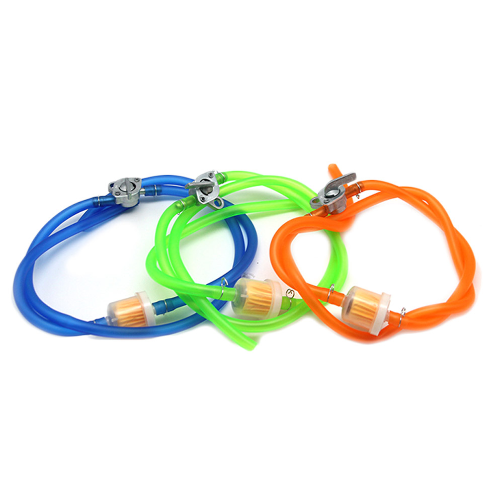 Zs Motos 6 Mm Motorfiets Benzine Brandstof Tap Kleppen Op/Uit Schakelaar + Olie Buis + Olie Filter Inline benzinekraan Pit Dirt Bike Atv Utv Scooter