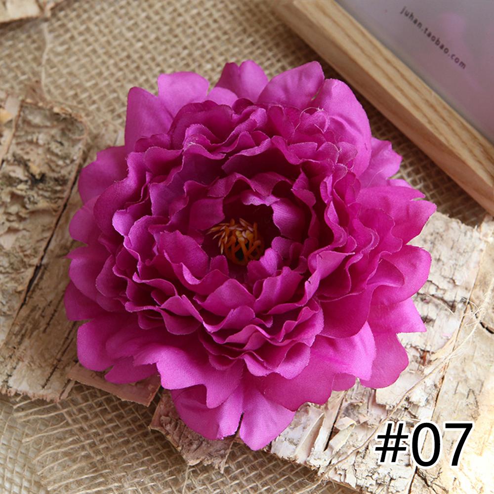 1PCS Peony Flower Heads Decorative Scrapbooking Artificial Flower For Home Wedding Birthday Party Decoration Supplies: Purple 
