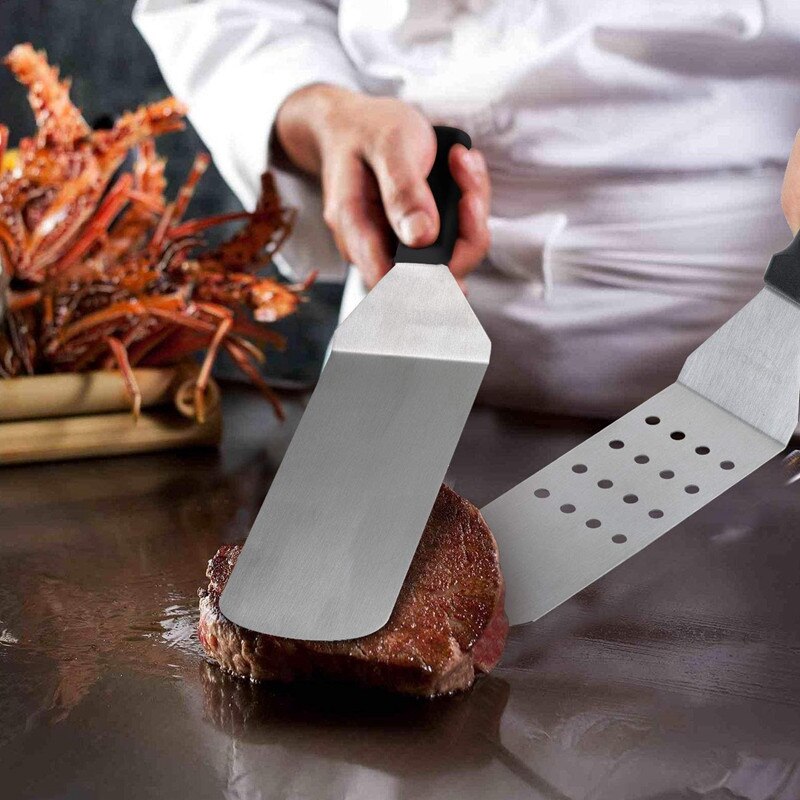 6 st köksredskap grill spade matlagningsspatel rostfri spade multifunktionsmatlagningstuner köksspatel