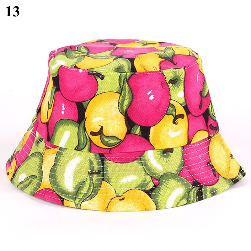 Sun Hat Beach Sunscreen Bucket Cap Unisex Flowers Pattern Bucket Hat Fisherman Hat Travel Beach Round Hats Sunshade Casual Caps: 13