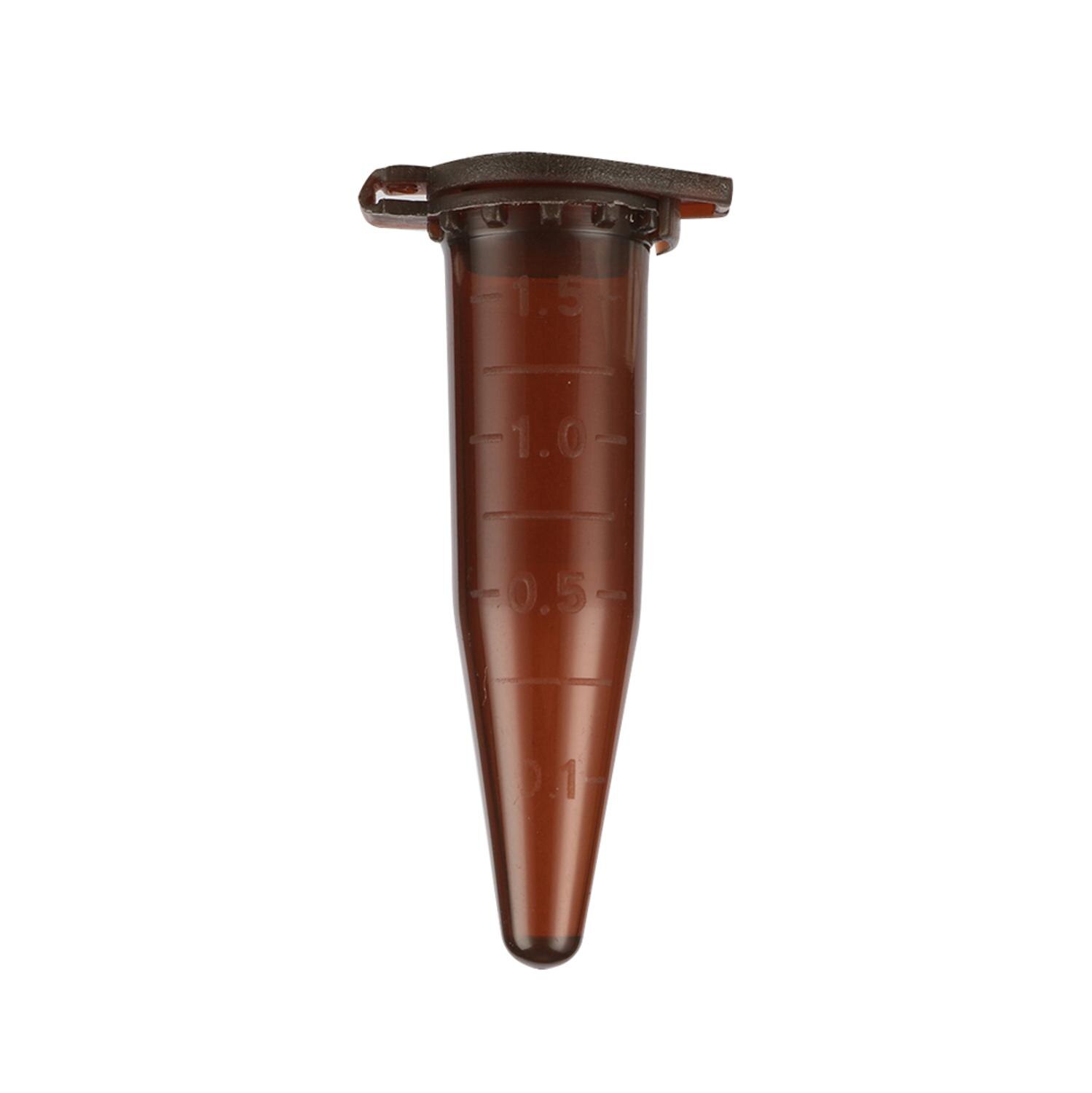 Brown Plastic Centrifugal Test Tube 1.5ml Snap Cap Cone Bottom Centrifugal Vial Laboratory Analysis Sample Test Tube 50Pcs