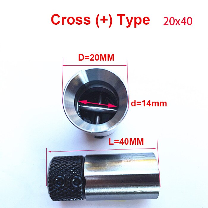 1pcs Woodworking Drill Row Cross Sleeve Clamp Drill Sleeve Base for Wood Drill Bit on Drilling Rig Collet Chuck: 14x20x40 Cross Type