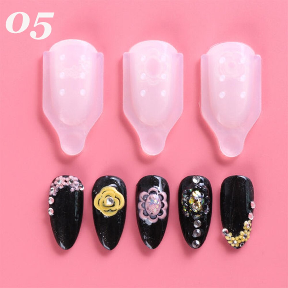 Nagelkunst stempel siliconen mal 3d bloemen sjabloon voor nagels uv gellak snijmal manicure decoraties gereedschap