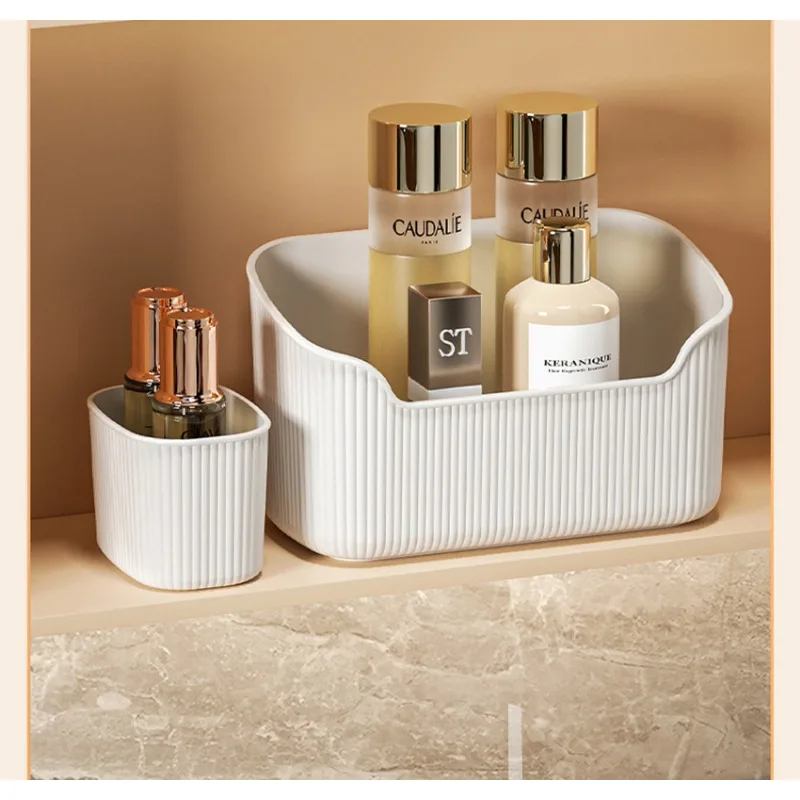 Caja de almacenamiento de escritorio para inodoro, contenedor de cosméticos, encimera de baño, caja de clasificación, organizador de maquillaje y brochas cosméticas de gran capacidad