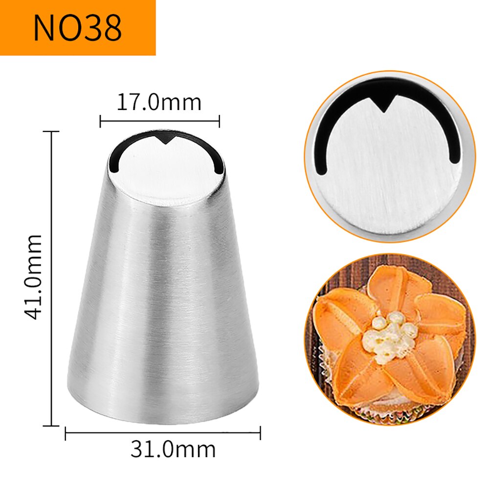 Stainless Steel 18/8 Russian Flower Piping Nozzle Cakes Cupcakes Decorating Icing Tips #NO38