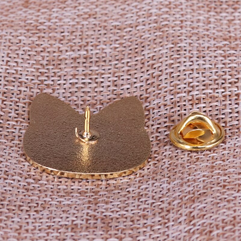 Blommig katt slagnål för djur kattunge illustration badge emalj pin