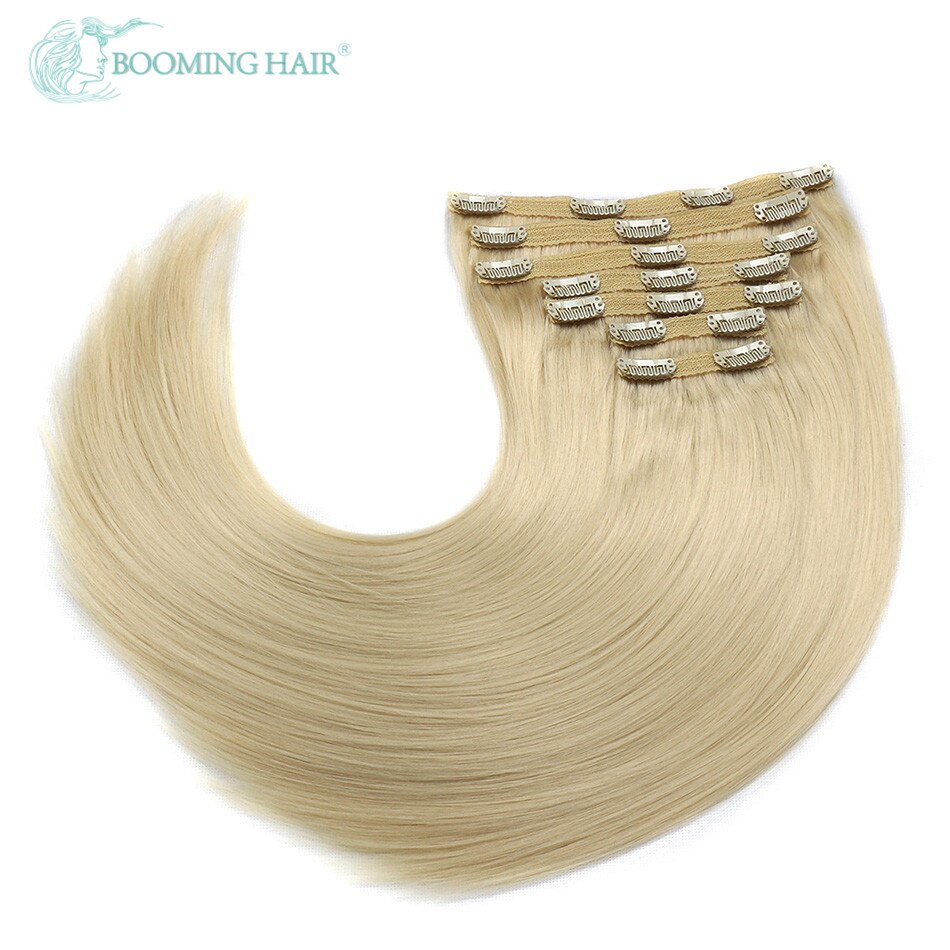 Natuurlijke Haar Clip In Extensions Lange Haarverlenging 20 Clip 24 Inches 7 Stks/set Zwart Bruin En Blond Kleur Door booming Haar