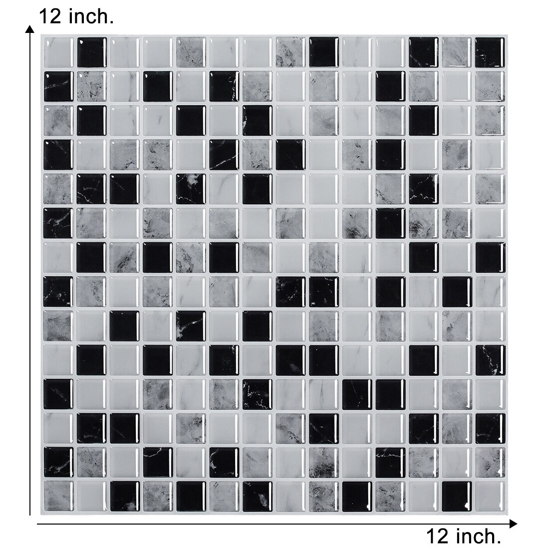 Vividtiles 12*12 Inch Self Adhesive 3D Peel and Stick Subway Wall Tiles for Kitchen &amp; Bathroom Backsplash - 10 Sheet: TSQS56
