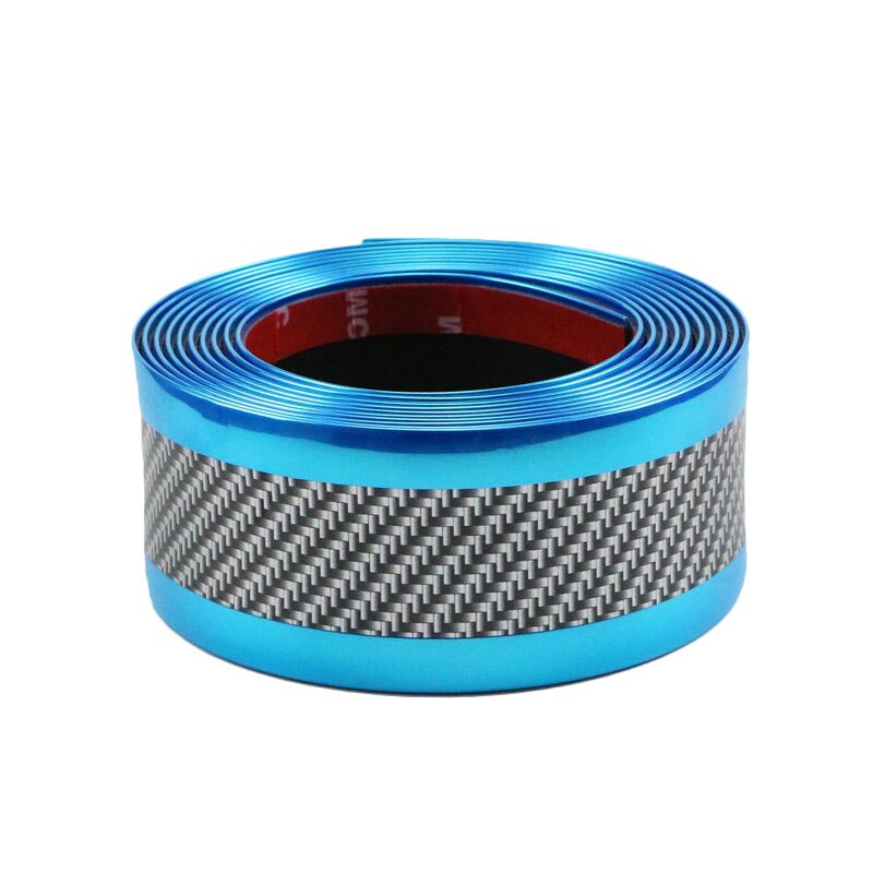 Car Rear Trunk Protector Sticker Door Sill Bumper Guard Paint Anti-Scratch Strip Carbon Fiber Stickers 1m: two-color blue