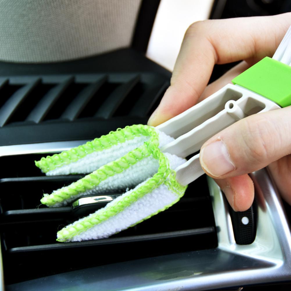 2 In 1 Auto Airconditioner Vent Slit Verf Cleaner Spot Roest Spot Remover Brush Afstoffen Jaloezieën Toetsenbord Schoonmaken Auto wassen Borstel