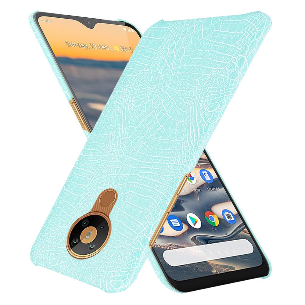 Pokrowiec na Nokia 5.3 Crocodiel tekstura PU skórzany pokrowiec z twardego plastiku pokrowiec na Nokia 5.3 TA-1234 TA-1223 TA-1227 TA-1229: zielony