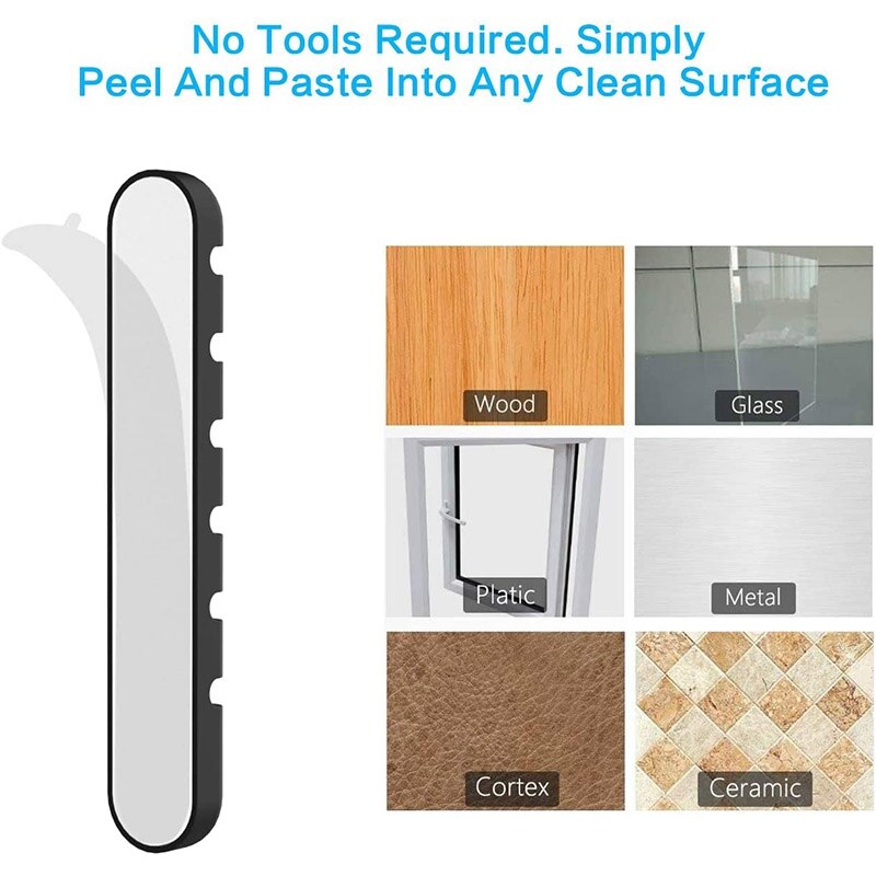 Organizer Cable Retainer, Charging Cable Retainer Cable Clamp 3 Pieces Wire Management Cable Retainer (4 4 and 6 Slots)