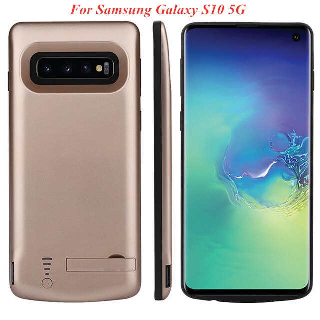 6500mAh Backup Phone Battery Power Case For Samsung Galaxy S10 5G Portable Power Bank Cover For Samsung S10 5G Battery Charger: Gold for S10 5G