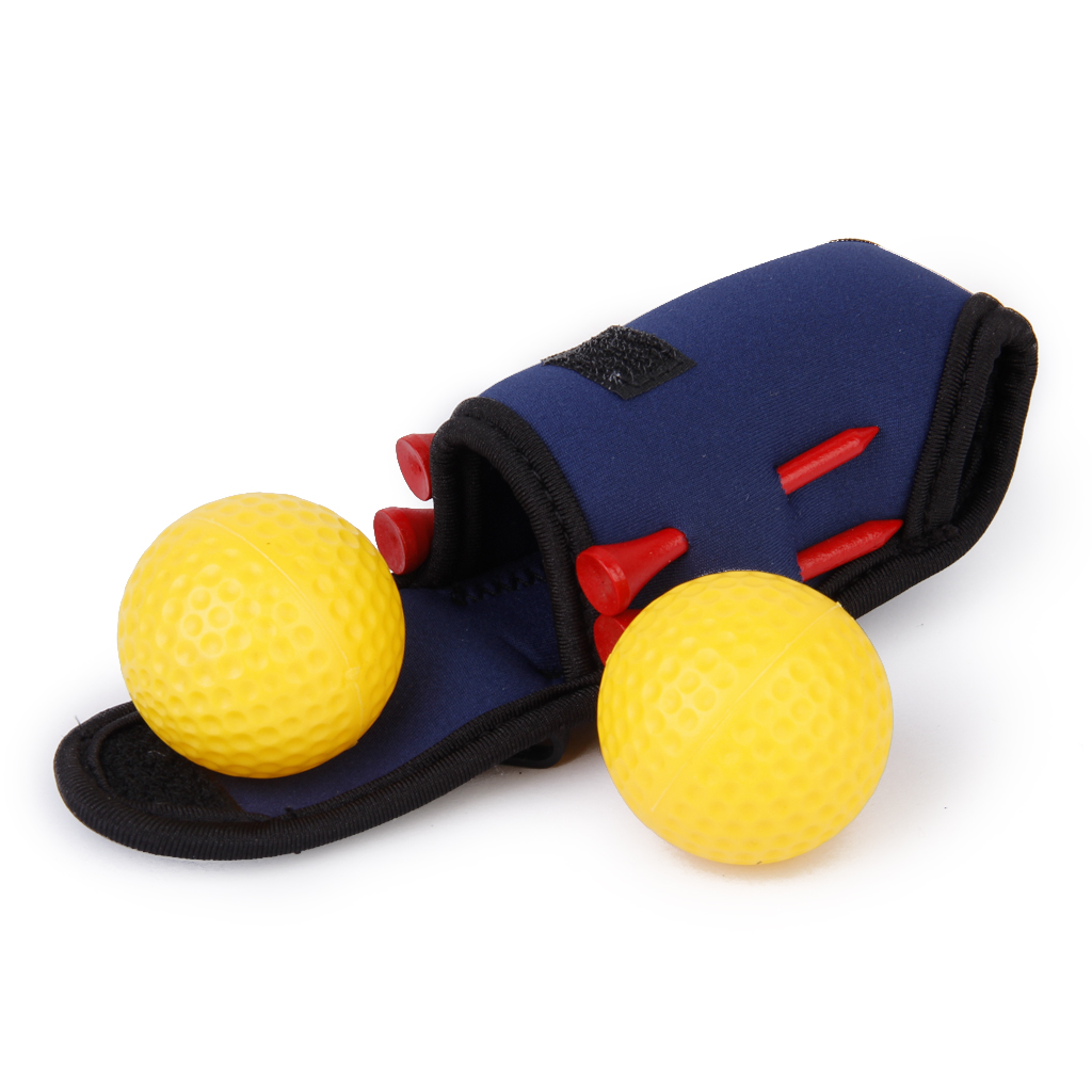 Neopreen Sbr Mini Golfbal Houder Tas W/Haak Clip 2 Ballen 4 Tees