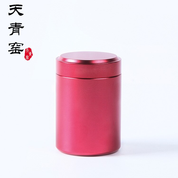 Small Metal Sealed Cans Portable Travel Tea Containers Small Aluminum Cans TEA Packaging Cans Home Kitchen Organizer: Red
