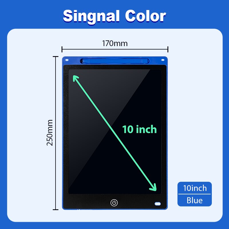 8.5/10/12 Inch Electronic Drawing Tablet LCD Screen Writing Board Children Toys Digital Graphic Painting Handwriting Pad: blue 10inch signal